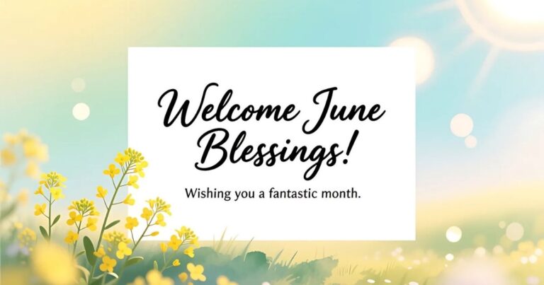 Welcome June Blessings